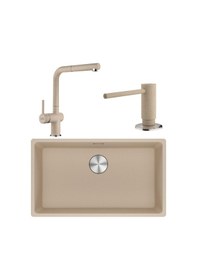 Resim Franke Maris Mrg 110-72 Granit Eviye-active Plus Doccia 2.0 Armatür-sıvı Sabunluk Üçlü Set Avena Bej 