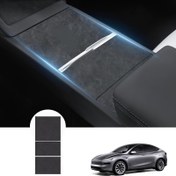 Resim Model Y Juniper 2025 için Tesla Merkez Konsol Sarma Kiti, Süet Merkez Kontrol Paneli Koruyucu Stickerlar, Model Y 2025 İç Aksesuarları 