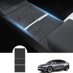 Resim Model Y Juniper 2025 için Tesla Merkez Konsol Sarma Kiti, Süet Merkez Kontrol Paneli Koruyucu Stickerlar, Model Y 2025 İç Aksesuarları 