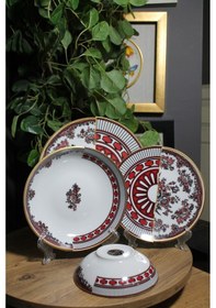 Resim Konyax 24 Parça Yemek Takımı 6 Kişilik Apollo Çok Renkli 