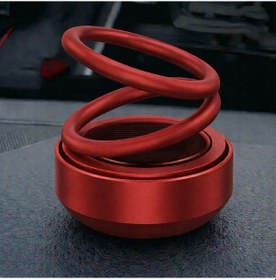 Resim Güneş Enerjili Solar Dönen Araba Kokusu Torpido Üstü Kırmızı 