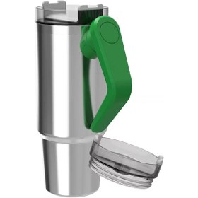 Resim Tenfowee 304 Paslanmaz Çelik Döner Kulplu Termos Bardak - 8 Saat Sıcak, 12 Saat Buzlu, 36 Saat Soğuk Tutar - 950ml Siyah 