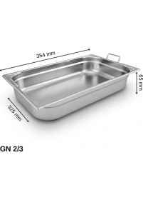 Resim Üret Çelik Üret Saplı Gastronom Küvet Gn 2/3 65 mm 5.5 Lt 