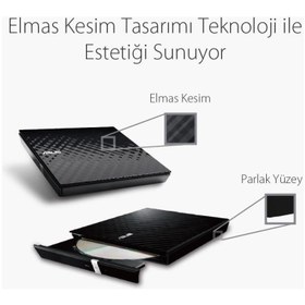 Resim Asus Lite Slim SDRW-08D2S-U Siyah DVD Yazıcı 