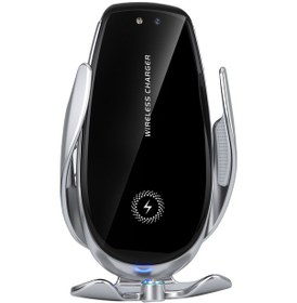 Resim Butu V3p Hava Firar Klipsi Akıllı Otomatik Algılama Cep Telefonu Braketi Araba 15w Kablosuz Şarj Cihazı Gümüş 