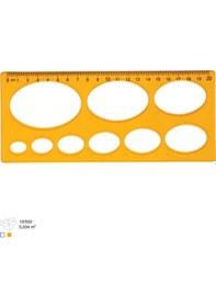 Resim Ark 20 Cm Elips Şablonlu Cetvel Çok Renkli 