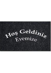 Resim Balkon Ve Iç Dış Kapı Yıkanabilir Nem Alıcı Toz Alıcı Halı Kapı Önü Paspası Türkçe Hoş Geldiniz Açık Gri 