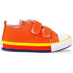 Resim Kiko Kids Linen Cırtlı Erkek Çocuk Keten Spor Ayakkabı Turuncu 