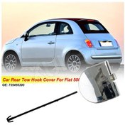 Resim Lasonstiges Fiat 500 2007-2015 İçin Tam Krom Araba Arka Tampon Çekme Çubuğu Çekme Göz Kapağı Çekiş Araba Aksesuarları 2008 2009 2010 2011 