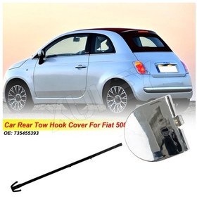 Resim Lasonstiges Fiat 500 2007-2015 İçin Tam Krom Araba Arka Tampon Çekme Çubuğu Çekme Göz Kapağı Çekiş Araba Aksesuarları 2008 2009 2010 2011 