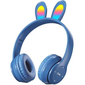 Resim BUKREM STORE P47R Tavşan Kulaklı RGB Işıklı Bluetooth 5.0 Kablosuz Kulaklık – Sevimli ve Konforlu Tasarım 