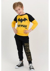 Resim Batman Sarı Erkek Çocuk Ribanalı Eşofman Takımı 