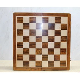 Resim Vernikli Ahşap Katlanabilir Kutulu Mıknatıslı Satranç Oyunu 30 Cm 