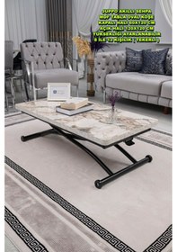 Resim Juppo Üst Tabla Mdf Beyaz Mermer Oval Köşe Alt Siyah Dışa Kıvrım 