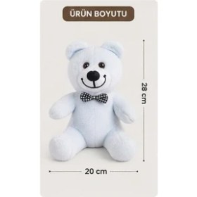 Resim MERIVIA Sevimli Peluş Ayı Oyuncak & Uyku Arkadaşı 25 cm Beyaz Renk 