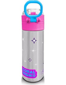 Resim Coral High Kids Pembe Gümüş Unicorn Desenli Pipetli Ve Direkt İçim Çelik Termos 500 Ml 31821 Gümüş 