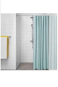 Resim IKEA Luddhagtorn Duş Perdesi, Turkuaz 180x200 Cm Halkalı 