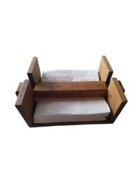 Resim Masif Ahşap Çam Ağacı Dekoratif Peçetelik 19 Cm X 15,5 Cm 