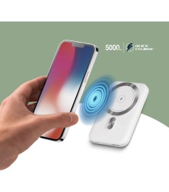 Resim Polosmart PBS133 Magsafe Kablosuz Hızlı Taşınabilir Şarj Cihazı Powerbank 5000 Mah Beyaz 