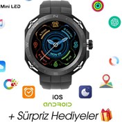 Resim WEARFİT JS3 CYBER HK4 HERO Akıllı Kol Saati (Yuvarlak Model 1.33inç 37mm MİNİLED Ekran (GRİ) 