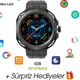 Resim WEARFİT JS3 CYBER HK4 HERO Akıllı Kol Saati (Yuvarlak Model 1.33inç 37mm MİNİLED Ekran (GRİ) 