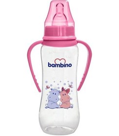 Resim Bambino Kulplu Pp Biberon 250 Ml Hippopotam 