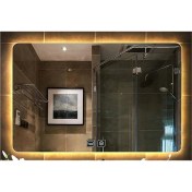 Resim 50 x 65 cm Dokunmatik Tuşlu Buğu Çözücü Ledli Banyo Aynası Dekoratif Ayna 