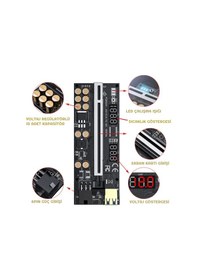 Resim Unichrome Riser V016 PCI-E X16 10 Kapasitör Voltaj Regülatörlü Ekran Kartı Yükseltici 