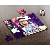 Resim Kişiye Özel Kadınlar Günü O Çok Güzel Karikatürlü Ahşap Puzzle-1 