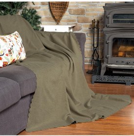 Resim Mikrofiber Şönil Fitilli Minimalist Koltuk Örtüsü - 175x215 Cm, Çift Taraflı, Kaymaz, Terletmez Kapuçino Kapuçino 