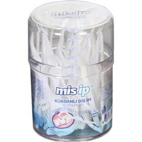 Resim Mis İp Kürdanlı Diş İpi Silindir Kutu 50'li x 3 Paket 