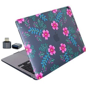 Resim Apple Uyumlu MacBook Air 13.6 M2 M3 M4 M54 Kılıf Kristal İnce Lazer Baskılı Çiçek Desenli Kapak Parlak Yüzey Pembe Mavi 