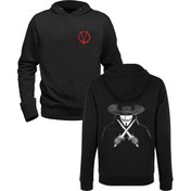 Resim V For Vendetta Resimli Tasarım Baskılrı Siyah Ön Arka Çocuk Baskılı Sweatshirt 