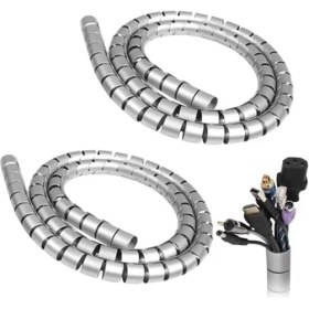 Resim 22 mm Gri Spiral Kablo Kanalı, 1 Metre, 2 Adet Set 
