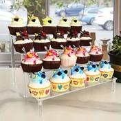 Resim Çok Yönlü 4 Katlı Akrilik Sergi Standı - Parfüm, Cupcake & Sanat Malzemeleri İçin Mükemmel | Ev Dekoru İçin Şeffaf Tasarım 