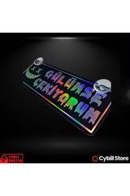 Resim CybillStore Gülümse Çekiyorum Hologramlı Vantuzlu Parlak Siyah Dekor Pleksi Plaka 22 x 7.5 CM 