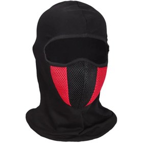Resim Genel Markalar Motorcular Için Kırmızı-siyah Yüz Maskesi- Soğuk, Rüzgar Ve Güneşten Yüz Koruyucu 