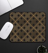 Resim vegahediye v vega Kareli Kupa & Siyah-Gold Renk Kareli Mouse Pad 23x19cm Fare Altlığı Kaydırmaz Taban De583 Ofis Hediy 