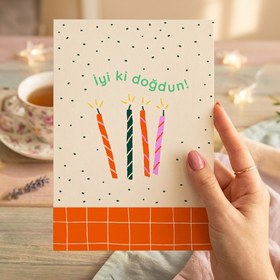 Resim İyi ki Doğdun Motto Kartı Kartpostal 