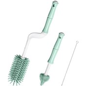 Resim Konesam 360 Dönen Yumuşak Silikon Biberon Fırçası Seti - Emzik Ve Pipet Temizleyici 