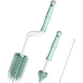 Resim Konesam 360 Dönen Yumuşak Silikon Biberon Fırçası Seti - Emzik Ve Pipet Temizleyici 