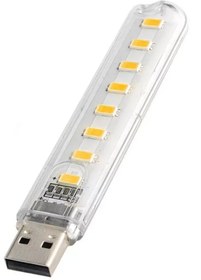 Resim TechnoStation 8 Ledli USB Girişli Portatif Led Kitap Okuma Kamp Bilgisayar Çalışma Masası Lambası 
