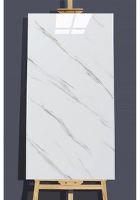 Resim 10 Adet 30x60 Cm Siyah Beyaz Mermer Kendinden Yapışkanlı Duvar Paneli 