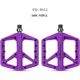 Resim motosergen Promend Renkli Platform Pedal MTB Freeride Kaymaz Rulmanlı Plastik Pedal Ultra Hafif Mor Renk 