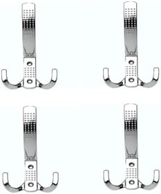 Resim Portmanto Askı Vestiyer Duvar Dolap Elbise Askısı Lüx Noktalı Krom Metal Mobilya Askısı 4 Adet 