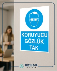Resim Reysa Tasarım Koruyucu Gözlük Tak 21x35 Arkası Arkası Yapışkanlı Sticker 