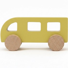 Resim Ahşap Pastel Minibüs Oyuncak (Sarı) 