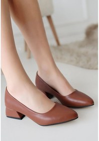 Resim Ezel Glory Desniy Taba Cilt Topuklu Ayakkabı Çok Renkli 