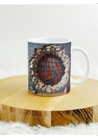 Resim Deepcraft 3d Görünümlü Kitaplık1 Mug Hediyelik Kupa 300ml Beyaz 