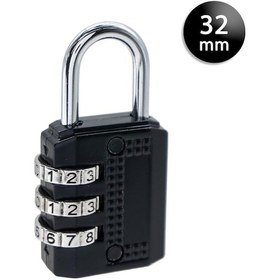 Resim Ymk-1332 Üç Basamaklı Şifreli Asma Kilit Siyah 32 Mm 